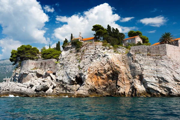 Isla de Sveti Stefan, Montenegro, Balcanes, Mar Adriático —  Fotos de Stock