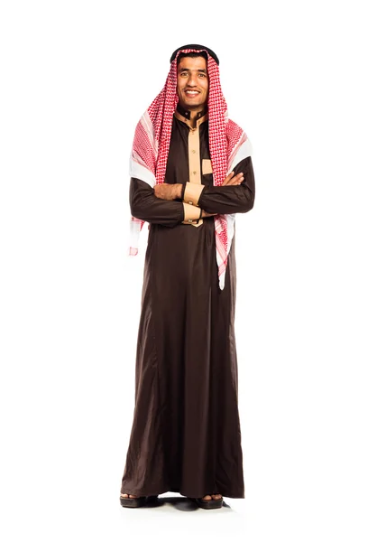 Young smiling arab isolated on white — Stock Photo, Image