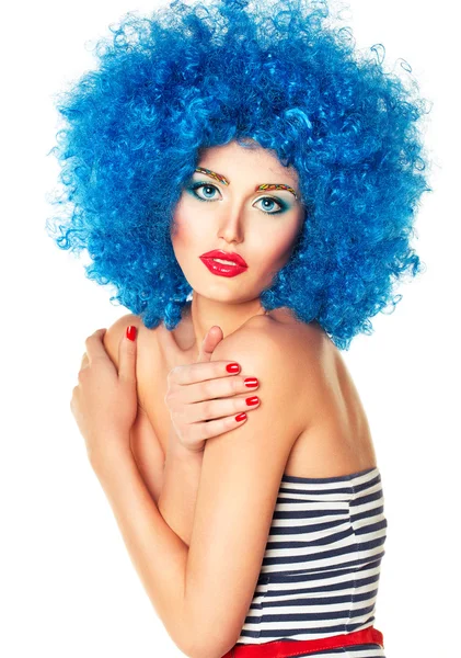 Portrait of a young beautiful girl with bright makeup — Stock Photo, Image