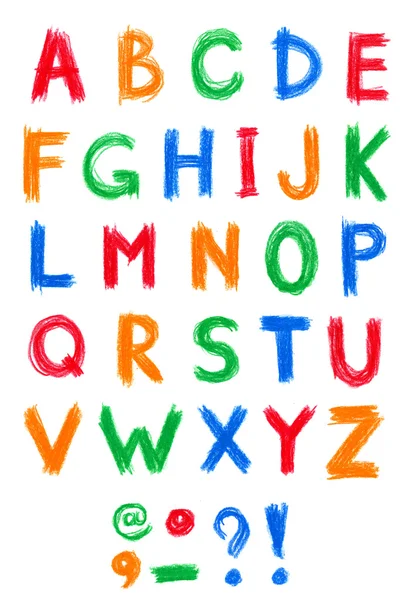 Alphabet pastel on white — Stock Photo, Image