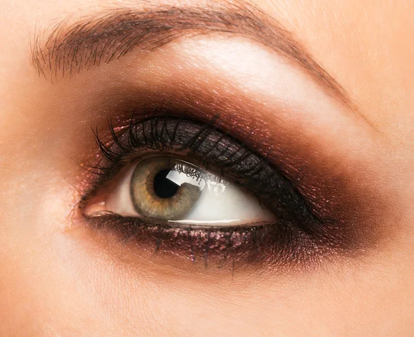 Close-up van womanish oog make-up — Stockfoto