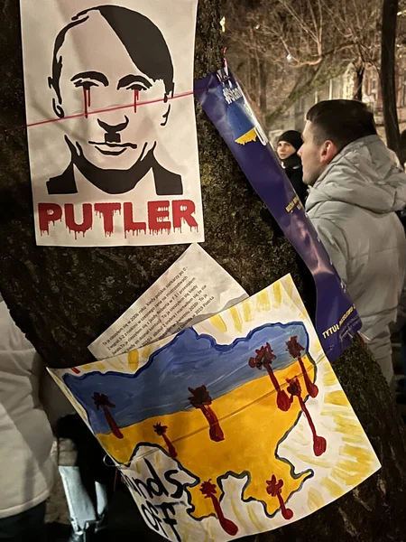 2022 Krakow Polandia Protes Mendukung Ukraina — Stok Foto