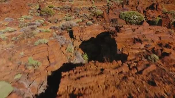 Luftaufnahme Der Landschaft Teide Nationalpark Teneriffa Kanarische Inseln Spanien — Stockvideo