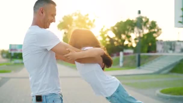 Father Circling His Daughter His Arms Concept Parental Love Family — Stockvideo