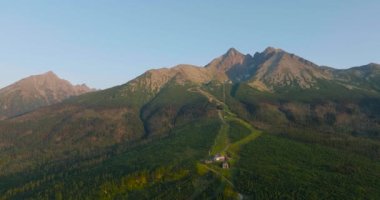 Aerial view of the mountain Lomnitsky shield. Beautiful mountain landscape in summer. Tatra Mountains, Slovakia