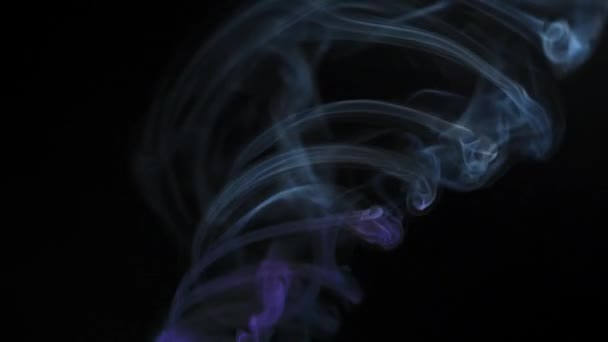 Abstract Smoke Rises Beautiful Swirls Black Background Slow Motion High — Stok video