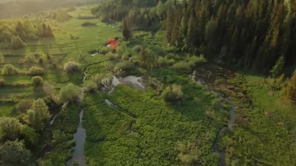 Aerial View Summer Mountain Landscape Rocky Peaks Background Tatra Mountains — Vídeos de Stock