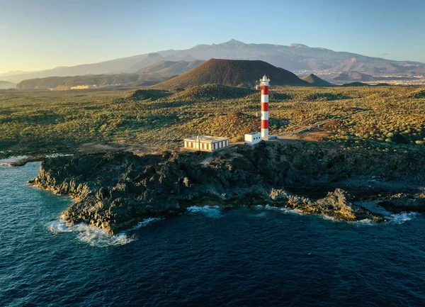 Pemandangan Udara Mercusuar Faro Rasca Tenerife Kepulauan Canary Spanyol Wild — Stok Foto