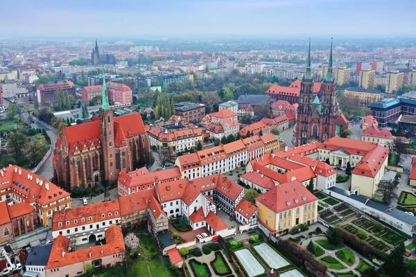 Aerial View Historic Building Stare Myasto Wroclaw Poland — Stok Foto