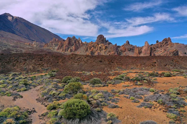 View Teide Volcano Landscape Teide National Park Tenerife Canary Islands Stok Foto