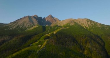 Aerial view of the mountain Lomnitsky shield. Beautiful mountain landscape in summer. Tatra Mountains, Slovakia