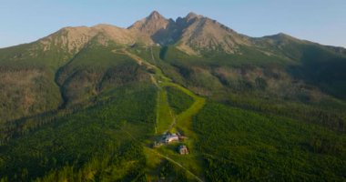 Aerial view of the mountain Lomnitsky shield. Beautiful mountain landscape in summer. Tatra Mountains, Slovakia