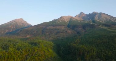Aerial view of the mountain Lomnitsky shield. Beautiful mountain landscape in summer. Tatra Mountains, Slovakia