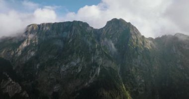 Aerial view of beautiful mountain landscape in summer, forest and rocks. Zakopane, Tatra mountains, Poland