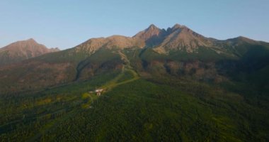Aerial view of the mountain Lomnitsky shield. Beautiful mountain landscape in summer. Tatra Mountains, Slovakia