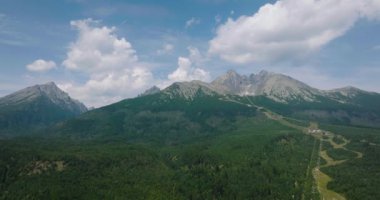 Aerial view of the mountain Lomnitsky shield. Beautiful mountain landscape in summer. Tatra Mountains, Slovakia