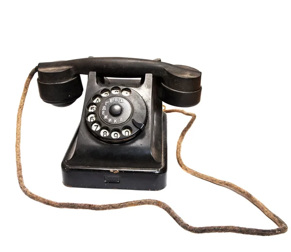 Starý černý telefon — Stock fotografie