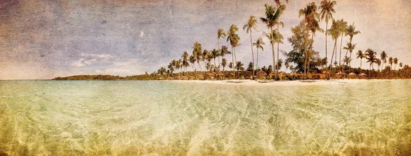 Εξωτικά τροπική παραλία σε στυλ ρετρό — Φωτογραφία Αρχείου