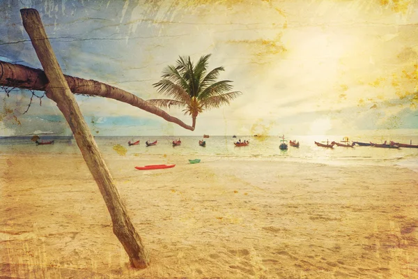 Praia tropical exótica em estilo retro — Fotografia de Stock