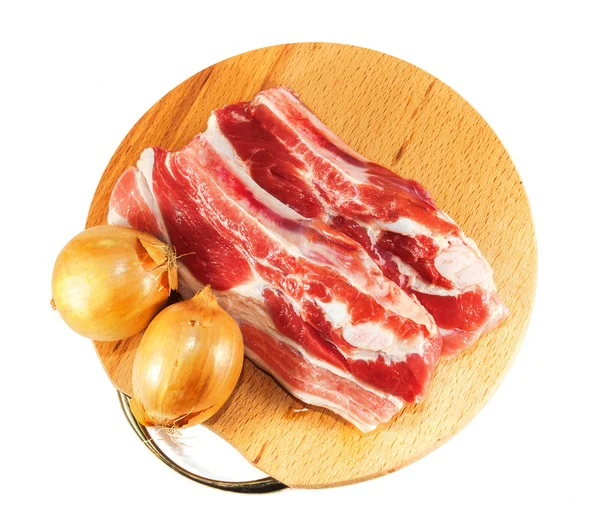 Red raw meat over white — Stock Photo, Image