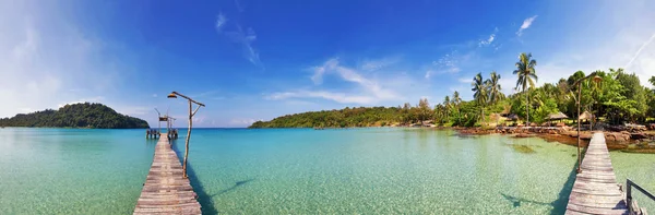 Tropikalna plaża panorama — Zdjęcie stockowe