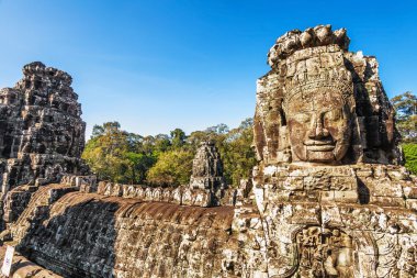 angkor wat Tapınağı antik bayon yüzler