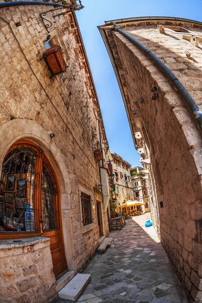 Fish-eye view of the old city on sky background — Stock Photo, Image