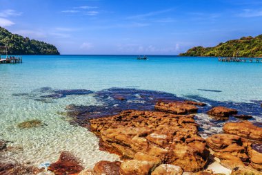 Egzotik tropikal plaj.