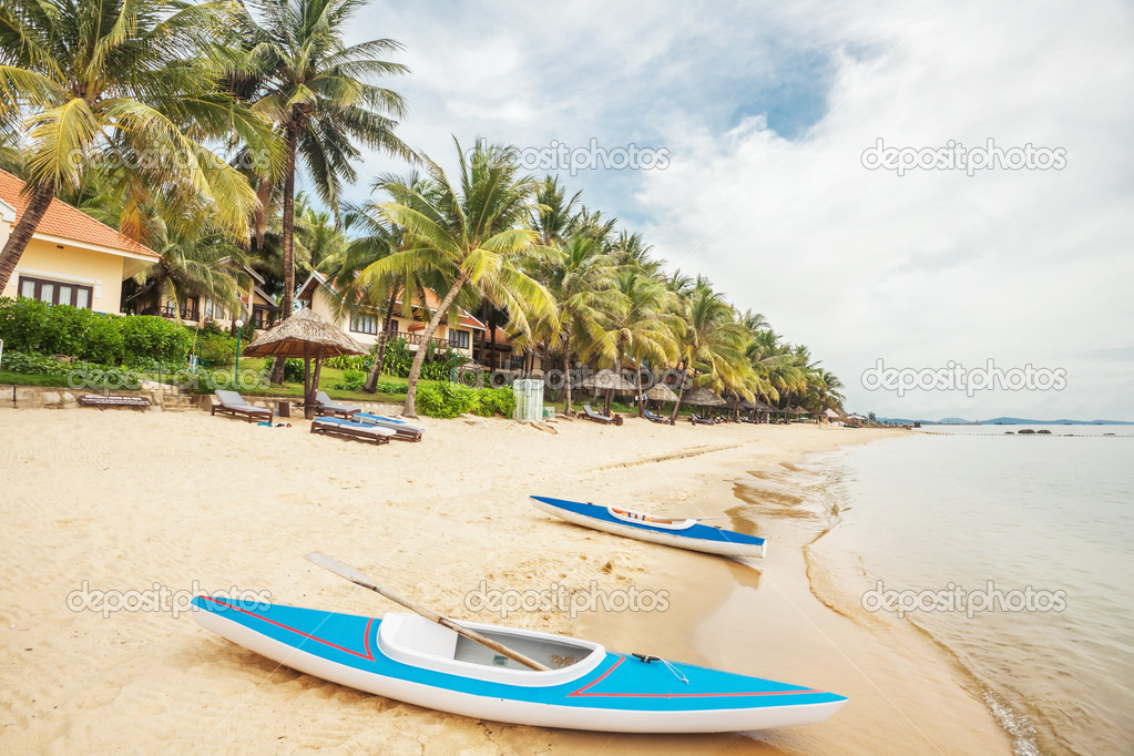  kayaks at the tropical beach