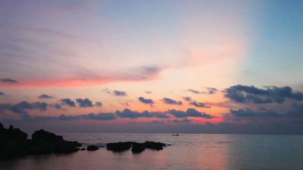 Mar hermosa puesta de sol — Vídeos de Stock