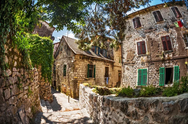 Fish-eye view of the old city on sky background — Stock Photo, Image