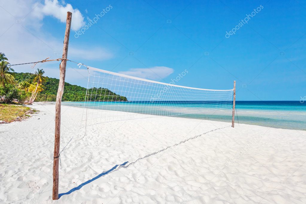 Volleyball net on the beach 
