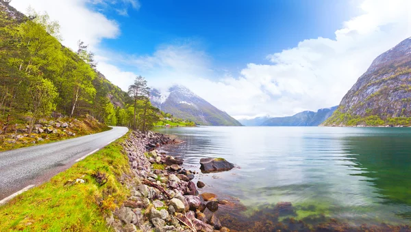 Beautiful Norway fjord Eidfjord — Stock Photo, Image