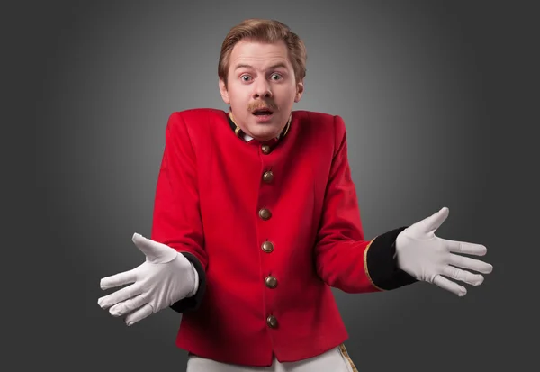 Portrait of surprised concierge (porter) — Stock Photo, Image
