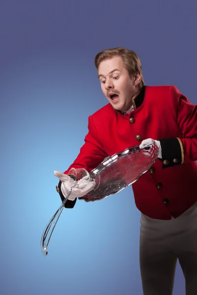 Waiter drops a tray — Stock Photo, Image