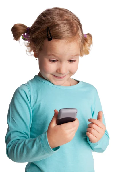 Child with phone — Stock Photo, Image