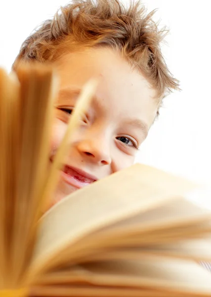 Menino com livro — Fotografia de Stock