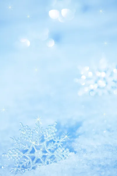 Snowflakes on snow — Stock Photo, Image