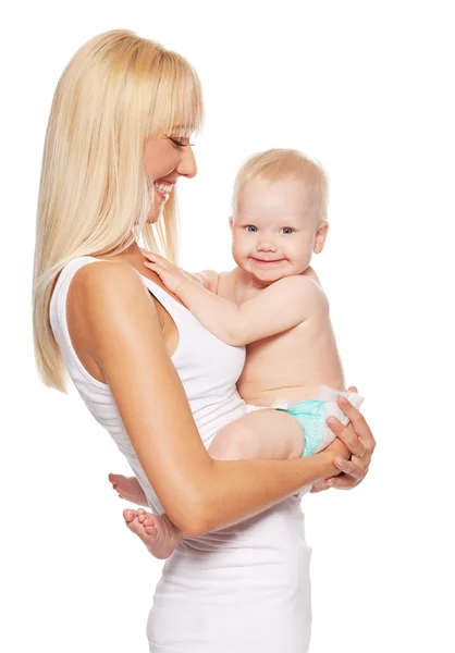 Gelukkig moeder met baby — Stockfoto