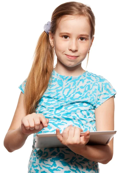 Niño con un Tablet PC — Foto de Stock