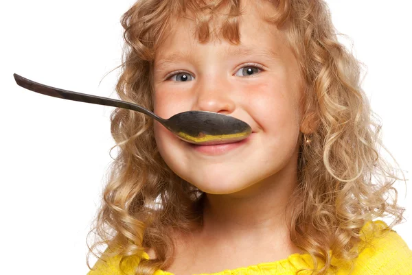 Child with spoon — Stock Photo, Image