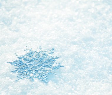 Snowflakes on snow