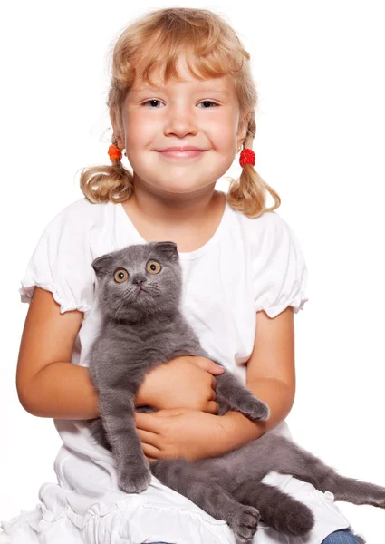 Girl with cat Royalty Free Stock Images