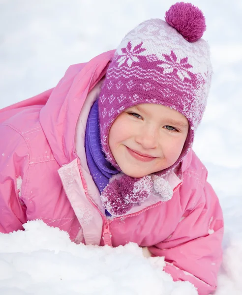 Menina no inverno — Fotografia de Stock