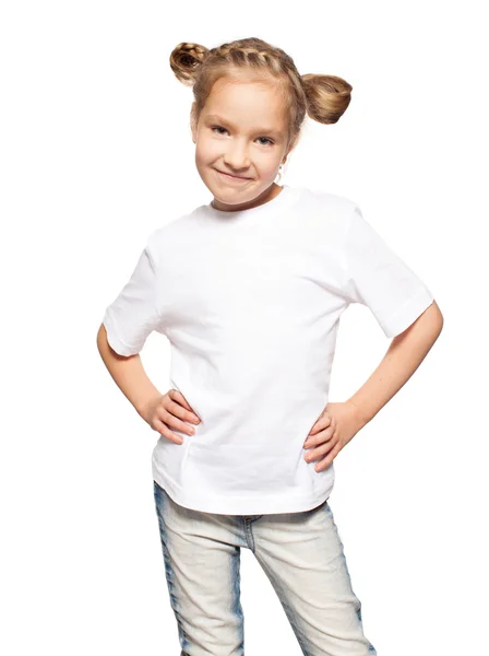 Child in white t-shirt — Stock Photo, Image