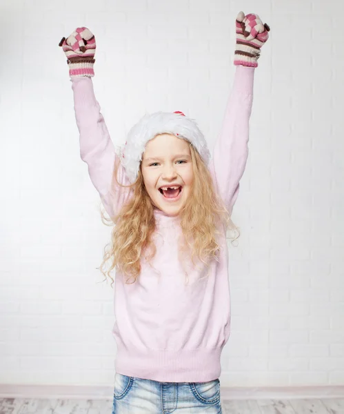 Child in christmas hat — Stock Photo, Image