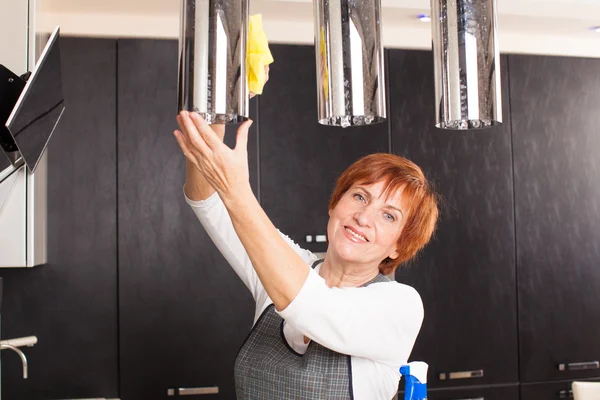 Woman cleaning kitchen — Stock Photo, Image