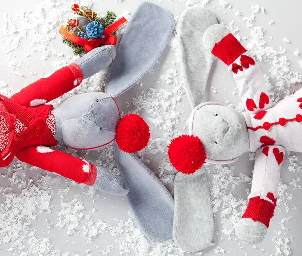 Christmas hare — Stock Photo, Image