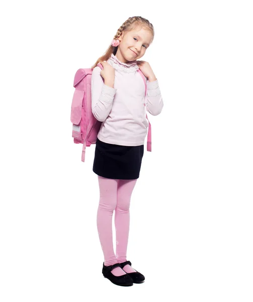 Criança com saco escolar — Fotografia de Stock