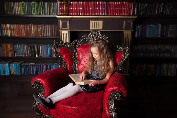 Dívka čte knihu — Stock fotografie